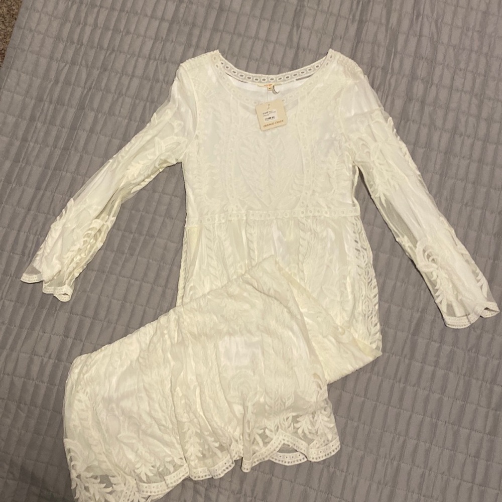 Long sleeve maxi ivory dress